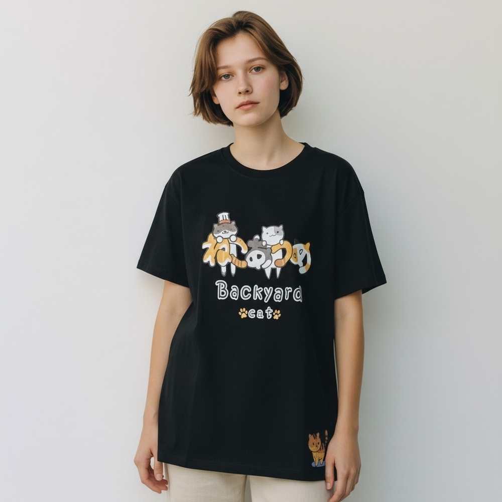 Backyard Cats T-Shirt Neko Atsume Game Merchandise